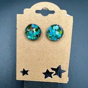 Sparkling Multicolor Stud Earrings